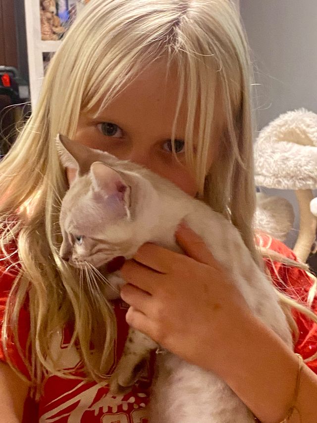 Cindy als Kitten im Arm